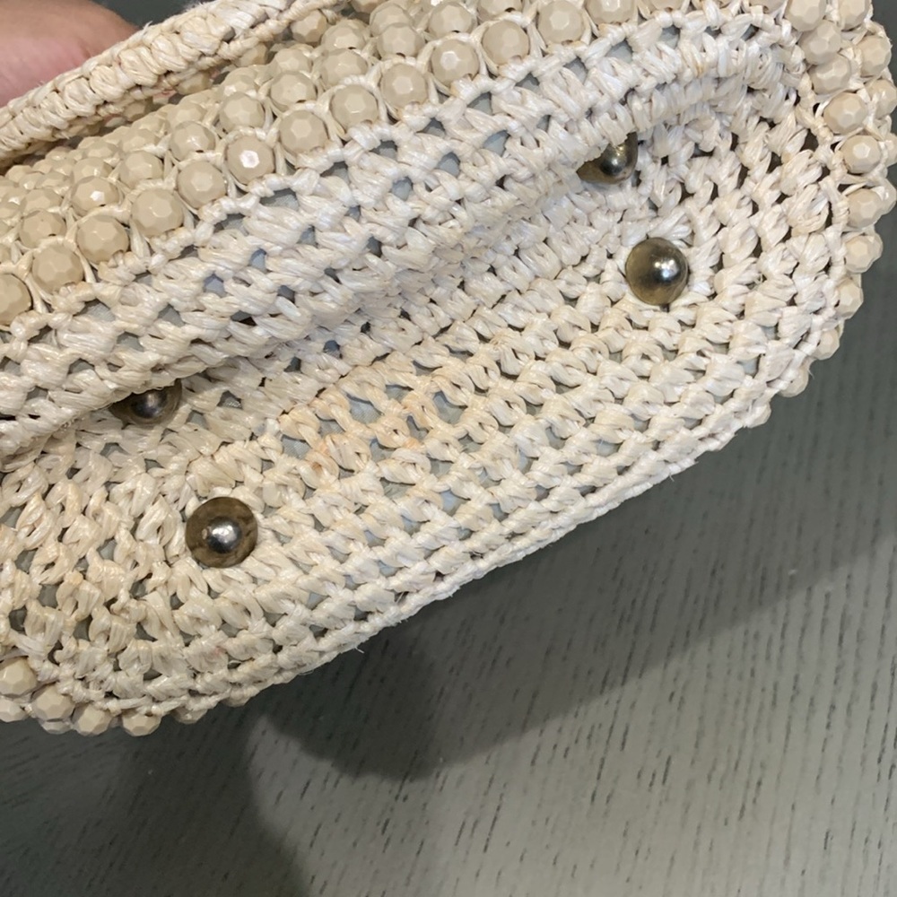 Vintage LEFCORT Elegant Cream Beaded Handbag - Picture 8 of 16